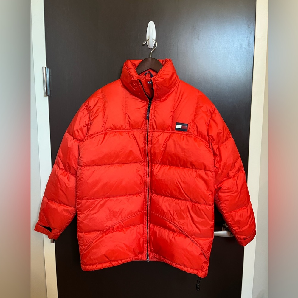 Tommy Hilfiger Orange Winter Coat, Size S (fits M/L)